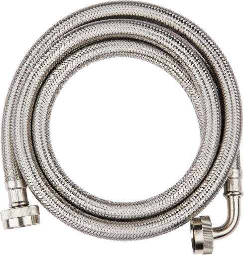 EFIELD Premium Washing Machine Hose with 90 Degree Elbow, Hot or Cold Water Supply Line, 6 Feet, PVC Core with Braided Stainless Steel...