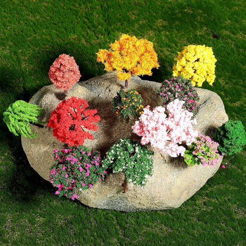 LIOOBO Fairy Garden Tree Plant Ornament: Miniature Garden Accessories, 12pcs Mixed Model Trees 2.1-2.5 Inches for DIY Crafts, Micro Landscape, Tra...
