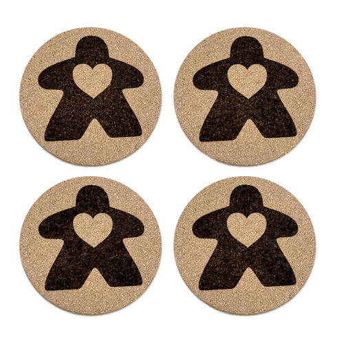 Sweetheart Meeple - Board Game Coasters (qty 4)...