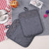 100% Cotton with Silicone Kitchen Everyday Basic Pot Holder Heat Resistant Coaster Potholder Oven Mitts with Pocket for Cooking and Baking Set of ...