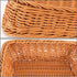 ZOENHOU 3 Packs Poly Wicker Bread Basket, 16” 14” 12” Handmade Woven Empty Gift Basket, Tabletop Wicker Serving Baskets for Home Restaurant Hotel ...
