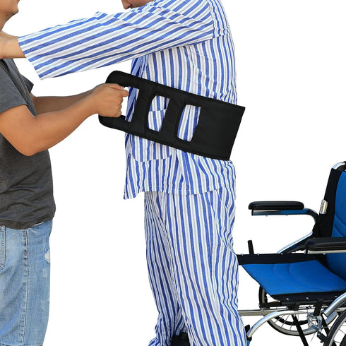 47.2 Inch Non-Slip Transfer Nursing Sling Gait Transfer Belt, Safety Patient Lift Board Mobility Standing Aids Equipment for Elderly or Patient(Bl...
