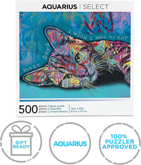 AQUARIUS Dean Russo Cat Puzzle (500 Piece Jigsaw Puzzle) - Glare Free - Precision Fit - Officially Licensed Dean Russo Merchandise & Collectibles ...