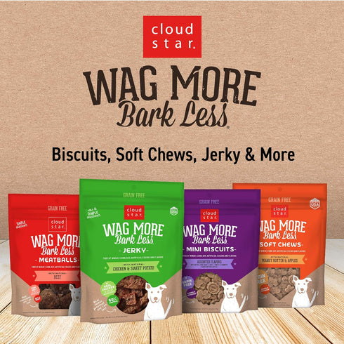 Cloud Star Wag More Bark Less Jerky Grain Free Dog Treats, Texas BBQ Beef, 10 oz. Pouch...