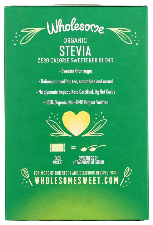 Wholesome Sweeteners Organic Stevia, 75 Count Packets, Zero Calorie Sweetener Blend, Keto Friendly, Non GMO, Gluten Free & Vegan, 1 Pack...