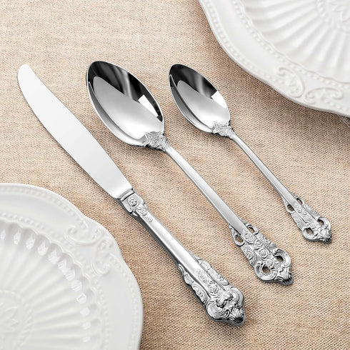 KEAWELL Luxury Dinner Spoon, Set of 4, 18/10 Stainless Steel Tablespoons, Silverware Spoon Set, Mirror Polished, 7.8 Inches (Silver)...