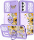 for Samsung Galaxy A14 5G Case, Cute Stylish Designer Galaxy A14 5G Phone Cases with Slide Camera Cover + Ring Holder,Sunflower Slim Protective Sh...
