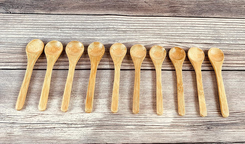JapanBargain 3700, Matcha Scoop Small Bamboo Tea Spice Salt Sugar Spoons 4 inch, Pack of 10...