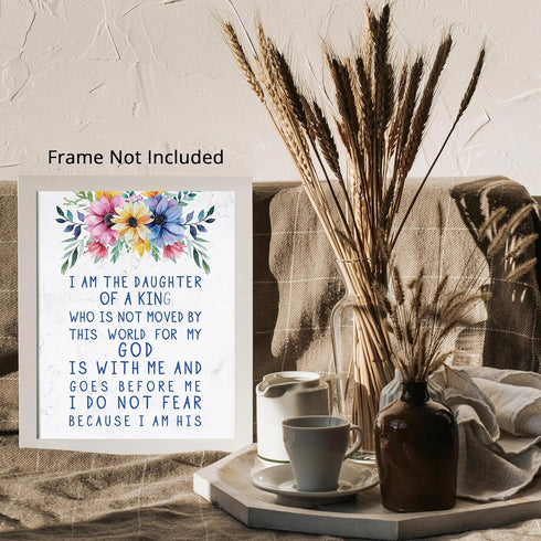 Posterizer 1 pcs-i am the daughter of a king-Bible verses-Kids Room Art-Religious Posters-Gifts for Christians-decor for Girls, Teens Bedroom- UNF...