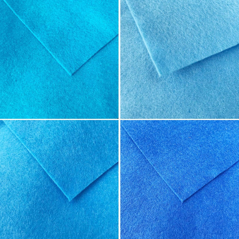 7Pcs Soft Felt Fabric Sheet DIY Craft Blue Series Felt Pack Sewing Nonwoven Patchwork Cotton Fabric Squares for Sewing, DIY Arts & Crafts (45x45cm...