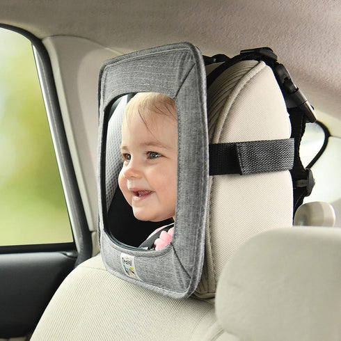 Travel Bug Soft Sided Rear & Forward Facing Safety Mirror for Baby & Toddler - Shatter Resistant - Jumbo Baby Car Mirror...