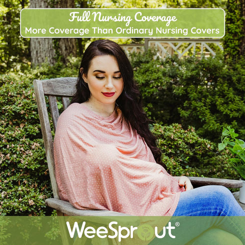 WeeSprout Nursing Cover for Breastfeeding, Soft & Breathable Nursing Poncho, Neck Insert for Hands-Free View, Machine Washable & Dryer Safe Feedin...