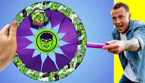 JA-RU Marvel Soft & Safe Frisbee Throwing Disc 12" (1 Hulk Disc) Spiderman, Hulk & Iron Man Flying Discs for Kids Boy Toys. Fidget Beach Pool Outd...