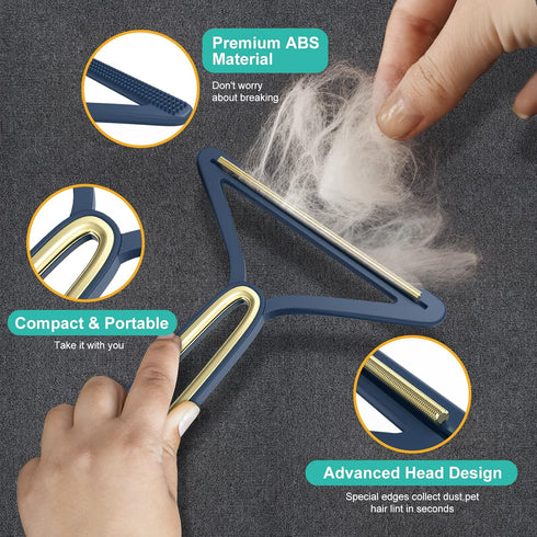 2 Pack Pet Hair Remover, Reusable Dog Hair Remover&Cat Hair Remover, Portable Lint Remover to Remove Pet Short and Long Hairs for Carpet, Car Mat,...