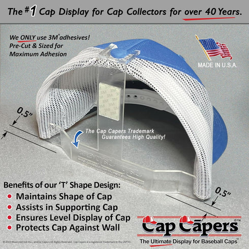 Baseball Cap Display; Wall Mounted Hat Rack; Baseball Cap Storage & Organization; Great for Cap Collectors (12)...