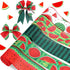 25 Yard Watermelon Wired Edge Ribbons, 5 Rolls Watermelon Print Summer Ribbons Watermelon Slices Plaid Ribbon Stripe Craft Ribbon for Gift Wrappin...