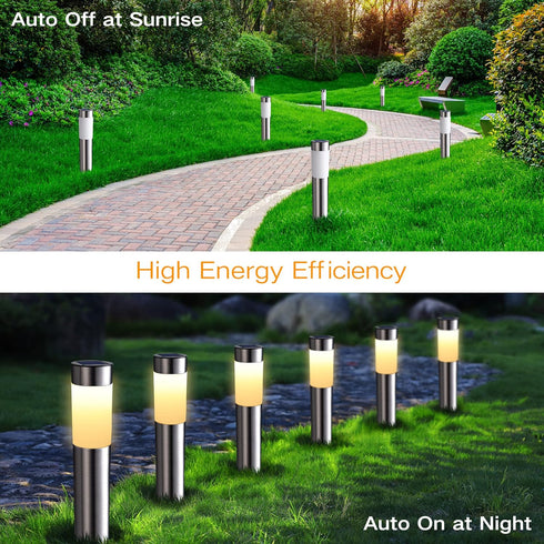 Lomotech 2 Pack Solar Pathway Lights Outdoor, Modern Design Waterproof Solar Landscape Lighting, Bright Solar Garden Lights for Patio Lawn Yard Wa...