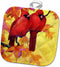 3D Rose Red Cardinals and Gold Autumn Leaves Pot Holder, 8 x 8...