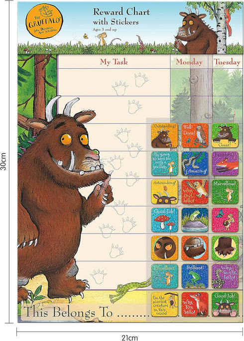 01.70.30.016 The Gruffalo Reward Chart and Sparkly Stickers...