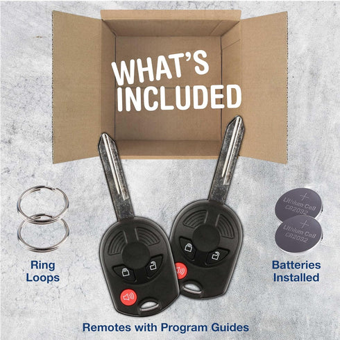 2X KeylessOption Key for 2001 2002 2003 2004 2005 2006 2007 2008 2009 2010 2011 2012 2013 2014 2015 2016 2017 2018 Ford Lincoln Mercury Remote, 3-...
