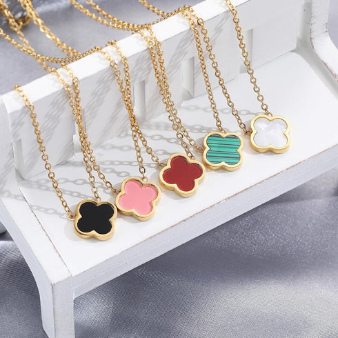 18K Gold Plated Clover Necklace for Women Four Leaf Clover Necklace Flower Lucky Pendant Dainty Jewelry Gifts...