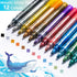 ZSCM 12 Colors Acrylic Glitter Markers Paint Pens, Rock Painting Pens Markers Metallic Art Marker for Kids Adults Card Making Painting Glass Ceram...