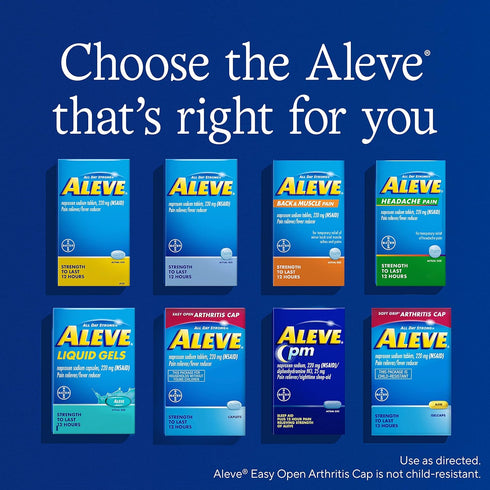 Aleve PM Sleep Aid Plus Pain Reliever Caplets, Naproxen Sodium & Diphenhydramine HCl, Pain Reliever, Nighttime Pain Relief, 120 Count...