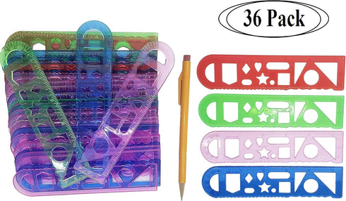 Transparent Ruler and Stencil (6" Rulers + Stencil (36 Pack))...