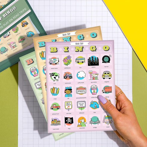 Knock Knock Roadtrip Bingo, 12 Reusable Cards for Road Trips...