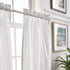 Martha Stewart Ticking Stripe 3-Piece Window Curtain Valance and Tiers Set, White Grey...