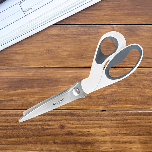 Westcott Pinking Shears, 9.5-Inches (15983),White, Gray...