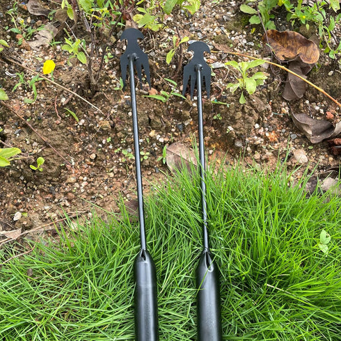 Weed Puller Tool, 2 Pcs 4 Teeth Durable Garden Weed Pulling Tool, Portable Garden Weeder Tool with Gloves for Vegetable Gardening, Backyard Farm W...