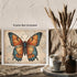 Posterizer 1 pcs- Orange and blue butterfly with small flowers-Art for Animal Lovers-Floral Botanical Art- Gift for Men Women -Decor for Bedroom, ...