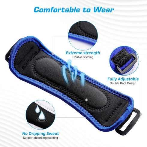 IPOW 2 Pack Knee Pain Relief & Patella Stabilizer Knee Strap Brace Support for Hiking, Soccer, Basketball, Running, Jumpers Knee, Tennis, Volleyba...