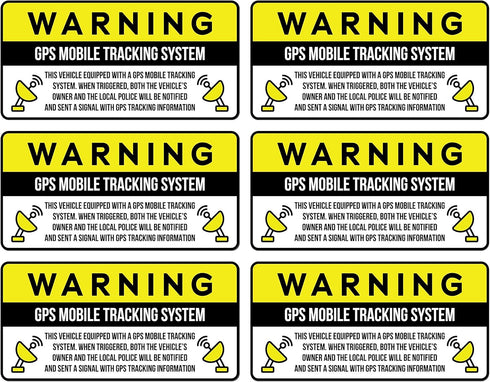 6pc GPS Tracking Anti Theft Stickers for Cars | GPS Tracker Decals for Vehicles VIN Cover and Car Security...