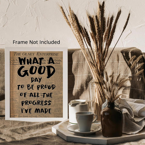Posterizer 1 pcs-Retro Dictionary print-What a good day to be Proud-Quotes and Poems-Motivational & Inspirational Art-Decor for Home & Office- unf...