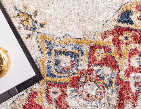 Unique Loom Utopia Collection Traditional Classic Vintage Inspired Area Rug with Warm Hues, 2' x 6' 1" Runner, Cream/Blue...