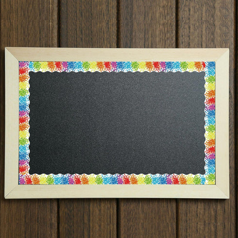 Rainbow Confetti Bulletin Board Borders for Classroom 65Ft,School Bulletin Board Decor for Teacher Student Use for Office Chalkboard,Dot Themed Bu...