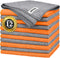 FIXSMITH Microfiber Cleaning Cloth -Pack of 12, Highly Absorbent Cleaning Rags(Grey&Orange), 16"X12" All Purpose Cleaning Towels for Housekeeping,...