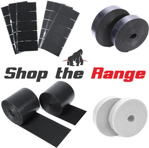 Self-Adhesive Hook and Loop Tape - 15ft x 2 inch Wide - Heavy Duty Sticky Back Tape Fastener - Double Roll with Adhesive Backing - Cut to Size Str...