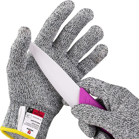 NoCry Kids Cutting Gloves, XS (8-12 Years) - 100% Food Grade Kids Fishing Gloves with Level 5 Protection - Ideal as Wood Carving Gloves or Whittli...