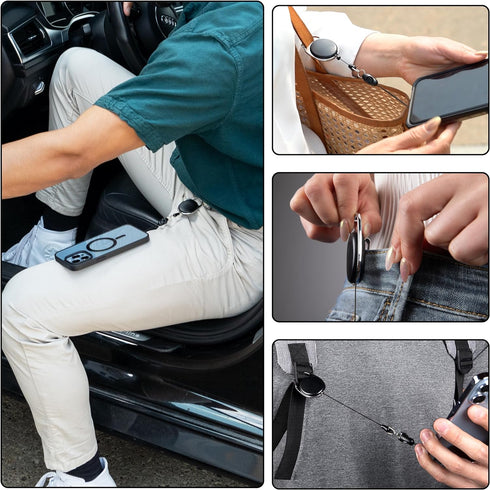 Phone Assured - Anti- Drop- Anti-Theft - Anti-Damage - Retractable Smartphone Safety Leash and Clip...