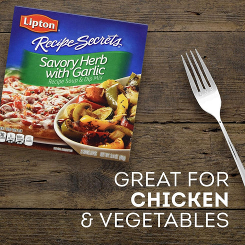 Lipton Recipe Secrets Recipe Soup & Dip Mix, Savory Herb with Garlic, 2 envelopes 2.4 oz, (Pack of 4)...