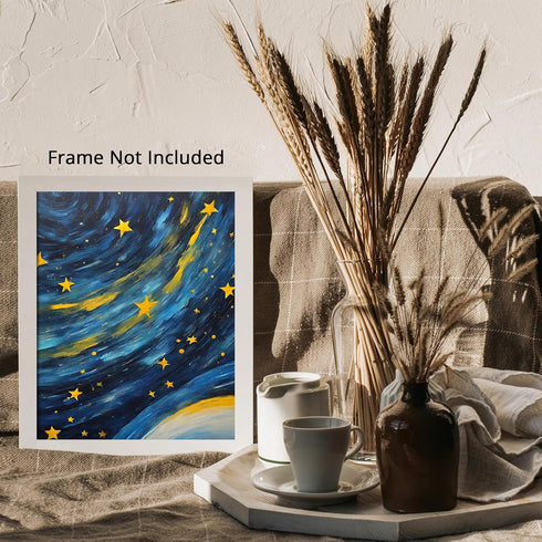 Posterizer 1 pcs- starry night inspired landscapes-nature-oil painting style 5-Landscape & Nature Art-Floral Botanical Art- Decor for Home & Offic...