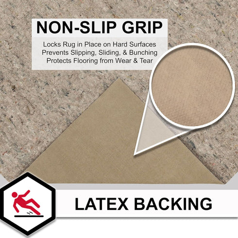 Mohawk Home 4' x 6' Non Slip Rug Pad Gripper 1/4 Thick Dual Surface Felt + Rubber Gripper - Safe for All Floors...