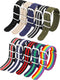 meekoo 10 Pieces Nylon Watch Strap Military Replacement Watch Band with Stainless Steel Buckle for Men and Women's Band Replacing, 18 mm...