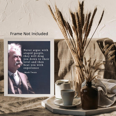 Posterizer 1 pcs-Mark Twain's Funny Quotes-Quotes and Poems-Motivational & Inspirational Art-Gift for Teachers-Decor for Home & Office- UNFRAMED W...