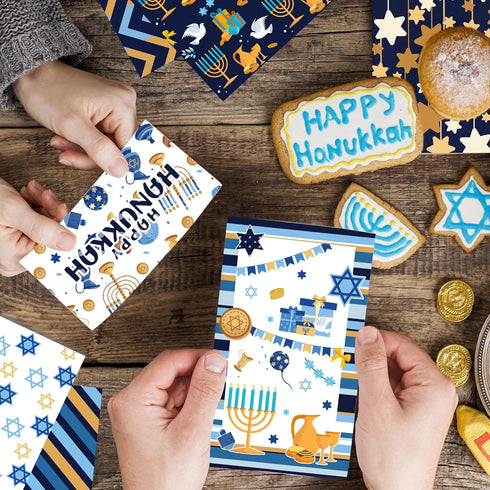 Hanukkah Candle Scrapbook Paper Pad,24 Pcs Hanukkah Double-Sided Decopodge Paper,Cardstock Paper for Scrapbooking DIY Decorative Background Cardma...
