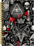 Retro Abstract Gothic Occultism and Freemasonry Symbols Lined Hardcover Spiral Notebook Journal 5.5×8.3 Inch, College Ruled Notebook for Work Note...