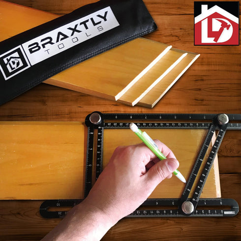 Easy Angle-ER Heavy Duty Template Tool- Ultimate Multi Angle Ruler- for Measuring Angle - Premium Metal Alloy Angle Tool- Adjustable Knobs for Pre...